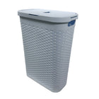 Modern Homes - Panier à linge fin en rotin - 40 L - Bleu ciel-Profil mince de 40 L, parfait pour les salles de bain, chambres et espaces de lavage plus étroits.