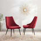 Modway Adorn Performance Velvet Dining Side Chair - Maroon - 2 Pack-Performance Velvet Polyester Upholstery