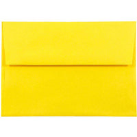 JAM Paper A8 Coloured Invitation Envelopes - 5.5 x 8.125 - Yellow Recycled - 50 Pack-These envelopes are perfect to use for sending invitations, greeting cards, RSVP's, thank you cards, gifts for birthdays, graduations, holidays and more