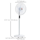 HOMCOM 51" H Pedestal Fan with Tilted Head and Timer for Bedroom - White-18-hour timer allows you to schedule the cooling cycle while saving energy 