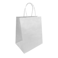 Reliabag Paper Bags - Twist Handles - 10" W x 7" D x 12" H - White - 250 Pack-Made by the premium white kraft paper with the re-enforced flat bottom