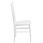 Flash Furniture HERCULES Series Wood Chiavari Chair - White-Stacks up to 10 Chairs