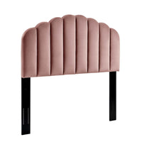 Modway Veronique Performance Velvet Twin Headboard - Dusty Rose-Channel Tufted Headboard