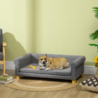 PawHut Modern Pet Sofa Bed with Removable Seat Cushion - Dark Grey-The bottom of the sofa has four legs to keep it stable and lift it off the floor 
