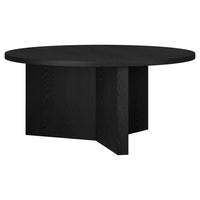 Hudson&Canal Anders 36"W Round Coffee Table - Black Grain-A contemporary Scandinavian design for your living room, den, and more