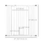 PawHut 41" Pet Gate with Walk Through Door for Stairs & Doorways White-Adults can open the door with a hand by sliding the button on both ends at the same time and lifting