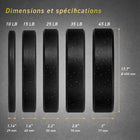 MotionGrey - Disques de musculation premium - Disques olympiques pour haltérophilie - 25 lb - Noir - Lot de 2-4