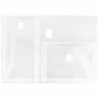JAM Paper Enveloppes en plastique à 3 pochettes avec fermeture à velcro, 9 3/4 x 13 po, transparent, paquet de 10-Taille : 9 3/4 x 13 po