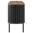 Modway Fortitude 71" TV Stand - Walnut Black-MDF and Particleboard