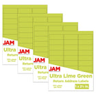 JAM Paper Mailing Address Labels - 1 x 2 5/8 - Ultra Lime Green - 4 sets of 120-3.2 ounce