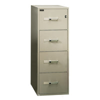 Gardex Classic 25 Fire-Resistant File, 4-Drawer, Vertical, Letter, Beige, 54H x 16 3/4W x 25D (GXGF-254-12-BE)-UL-certified fire resistant vertical 4-drawer 25"D, letter
