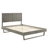 Modway - Alana Bois Plate-lit complet avec cadre angulaire, Gris-Cadre complet de plate-forme