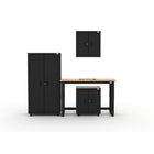 Cat RTA Garage Storage Cabinetry 4-Piece Set with 1 Locker, 1 Wall, 1 Base and 48" Workbench-4-Piece Cabinet & Workbench Set: 36" heavy-duty locker, base cabinet, wall cabinet, paired with a 48″ workbench deliver practical storage and workspace in a compact footprint.