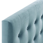 Modway Emily Biscuit Tufted Performance Velvet King Headboard - Light Blue-Dense Foam Padding