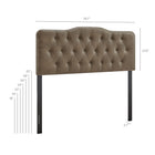 Modway Annabel Vegan Leather King Headboard - Mushroom-Diamond Button Tufting