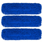 Gritt Commercial - Tête de vadrouille à poussière en microfibre bouclée - 36 po x 5 po - Bleu - Paquet de 3-La tête de vadrouille en microfibre assure un nettoyage efficace