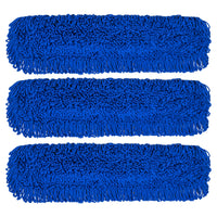 Gritt Commercial - Tête de vadrouille à poussière en microfibre bouclée - 36 po x 5 po - Bleu - Paquet de 3-La tête de vadrouille en microfibre assure un nettoyage efficace