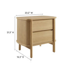 Modway Cadence 2-Drawer Nightstand - Oak-Rubberwood, Particleboard, MDF Construction