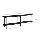 Manhattan Comfort Celine 70.87" Modern Console Table - Black-Includes 2 Long Open Shelves