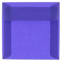 JAM Paper - Enveloppes d'invitation carrées en vélin translucide - 5,5 po x 5,5 po - Bleu primaire - paquet de 25 (PACV507)-Couleur : bleu primaire.