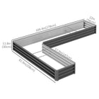 Outsunny - Jardin surélevé en forme de L - 82 po x 109 po x 12 po - gris foncé-Structure améliorée avec barres de renforcement 