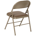 Flash Furniture HERCULES Series Double Braced Beige Vinyl Folding Chair-.5" Thick Padded Seat with CAL 117 Foam