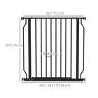 PawHut 30"- 34" Extra Wide Dog Gate with Double Locking System - Black-Material: Steel, ABS