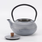 Minimal Enamelled Cast Iron Teapot - Line Grey - 0.6 L-Distributes heat evenly, maintains temperature longer