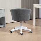 Vinsetto Fluffy Armless Office Chair with Adjustable Height - Grey-Assembly required