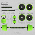 Soozier 66 lb 4-in-1 Weight Dumbbell Set - Barbell Kettlebell Push Up Stand-Plastic surface is tough, odourless and rust-resistant 