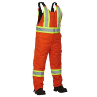 Forcefield - Salopette en toile de coton à haute visibilité, orange, très grande-La coquille est toile résistante de canard de coton de 12oz. Doublé de 6,5 oz. isolation en polyester matelassé