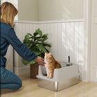 PawHut XL Stainless Steel High Wall Cat Litter Box with Scoop-XL size cat litter box fits large cats or multi-cat households comfortably 
