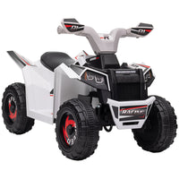 Aosom 6V Kids Electric Ride-On ATV - White-Foot pedal with forward and backward drive for a realistic riding experience 