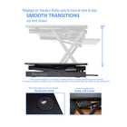 Rocelco 40" Deluxe Adjustable Sit/Stand Keyboard Desk Riser with Anti Fatigue Mat - Black-DADR40 has a grommet hole for cable management