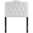 Modway Annabel Diamond Tufted Performance Velvet Twin Headboard - White-Height Adjustable from 45" - 52.5"
