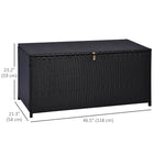 Outsunny 75 Gallon Wicker Outdoor Storage Box for Gardening Tools, Pool Supplies - Dark Brown-The top lid with a PP board and a toggle latch lock for safe use