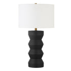 Hudson&Canal - Lampe de table Carlin en céramique de 68 cm de haut avec abat-jour en tissu, - Noir mat/blanc-Design moderne et contemporain pour votre salon, espace de travail ou table de chevet