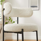 Modway Albie Boucle Fabric Counter Stools - Ivory/Black - 2 Pack-Assembly Required