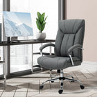 Vinsetto - Chaise de bureau en lin avec accoudoirs - grise-Le tissu au toucher lin est respirant et confortable