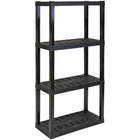 Oskar 4-Tier Heavy Duty Shelving Unit - 14" x 30" x 57" - Black-Compact 30 x 14" footprint is ideal for small spaces