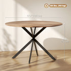 HOMCOM 47" Round Dining Table with Steel Legs - Brown-Powder coated steel frame offers support and stability