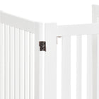 PawHut - Barrière intérieure en bois autoportante, pliable-Couleur : Blanc 