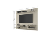 Manhattan Comfort Plaza 64.25" Modern Floating Entertainment Center - Off White-Features 1 Overhead Décor Display Shelf and 2 Open Media Shelves with Glass Décor Shelf Divider