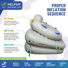 Mobile Patient Lift HelpUp Inflatable 48" Floor Lift, Portable Fall Recovery Device - 300 lb Capacity - Grey/Blue-Three-tiered inflation system raises users safely to seated or standing positions