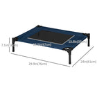 PawHut Elevated Dog Cot for Medium Dogs - Blue-Track and tear resistant 600D oxford fabric with mesh center for durable use and well air flow 