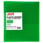 JAM Paper - Classeur en plastique de 0 -5 pouce - vert - 3 anneaux-Taille : 0,5" de largeur | Peut contenir jusqu'à 100 feuilles de papier.