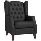 HOMCOM Faux Leather Accent Chair with Wood Legs - Thick Padding for Living Room - Black-Water-resistant PU leather is well-suited for high traffic areas and requires minimal maintenance 
