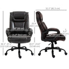 Vinsetto - Fauteuil de bureau exécutif en cuir PU à hauteur réglable - brun-Ce produit supporte jusqu’à 400 lb (180 kg) et dispose d’une assise généreusement large conçue pour le confort