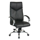 Fauteuil de direction en cuir ProLine Deluxe avec dossier élevé, noir-Fauteuil de direction en cuir Deluxe avec dossier élevé