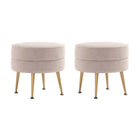 Manhattan Comfort - Bailey pouf rembourré style milieu du siècle 18,11" en mélange de polyester - flocon d’avoine avec pieds dorés - lot de 2-Ottoman moderne du milieu du siècle parfait pour une utilisation dans le salon